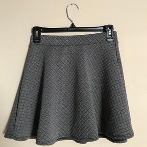 Gray Quilted Skater Skirt